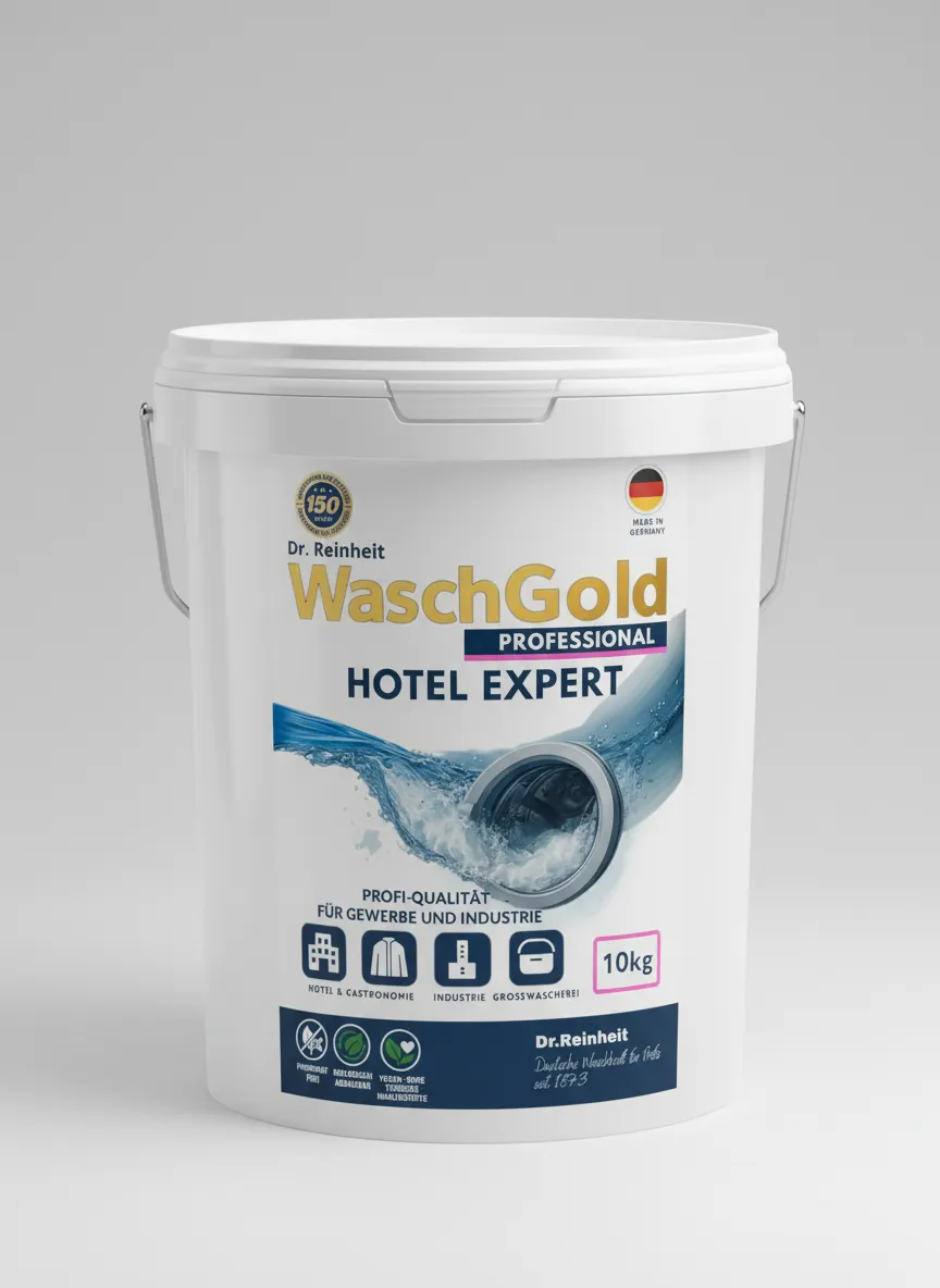 WaschGold Hotel Expert Eimer professionelles Waschmittel - sparsam und wirksam, 10kg Eimer, Sauerstoffbleiche, Made in Germany
